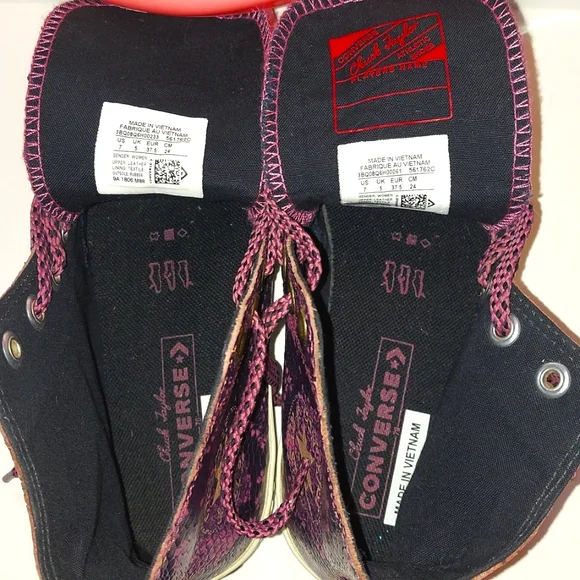 Converse Chuck Taylor Snake Print Leather High Top Sneakers - Picture 7 of 8